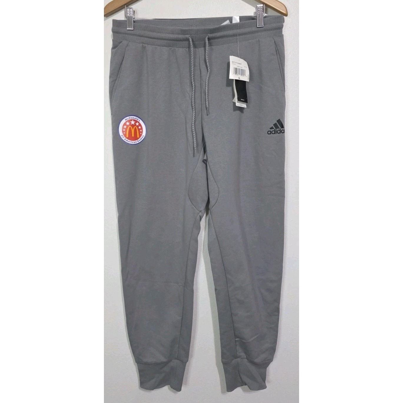 New Adidas Men L Gray Track Joggers Pant Mcdonalds All American Team Basketball New Adidas Men L Gray Track Joggers Pant Mcdonalds All American Team Basketball